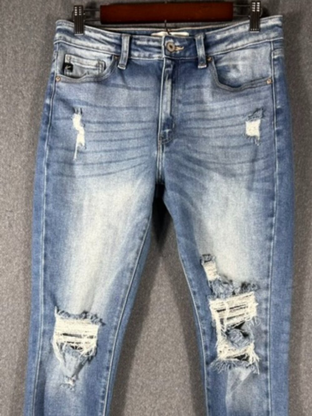 KanCan Kaden Ankle Skinny Jeans Womens Sz 11/29 Med Wash High Rise Distressed